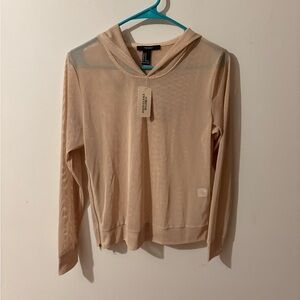 Tan Mesh Hoodie by Forever 21
